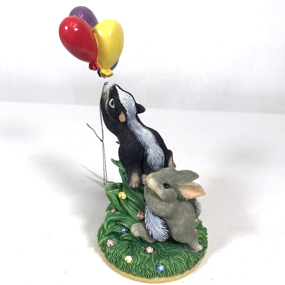 Charming Tails Mouse Hang On 98/600 Skunk/Rabbit Special Ed Fitz & Floyd W/ Box - Picture 2 of 12